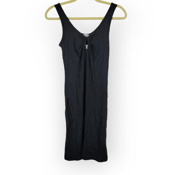 The Drop Black Sleeveless Ribbed Keyhole Front Mini Dress Size XS AMA039-BLACK - Picture 1 of 8